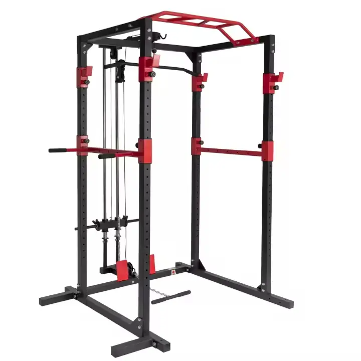 Jaula Musculacion Ajustable,Jaula de Potencia Multifuncional,Jaula de Sentadillas con Barra de Dominadas, Estación de Dips y Remo,Multipower Maquina Gimnasio Gimnasio en Casa para Entrenamiento - 1