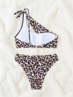 Bikini de un hombro para mujer, traje de baño negro liso, conjunto de dos piezas, ropa de playa, 2024 - details 15