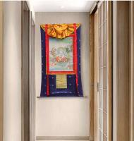 Cuadro de pared tradicional Nanhai Guanyin Tangka Xizang, imitación pintada a mano, Mural decorativo tibetano para sala de estar y hogar - details 9