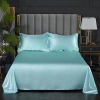 1 pc Bed Sheet for Summer Ice Cool Fabric Top Sheets Satin Smooth Flat Bed Sheet for Double Bedding (no pillowcase) - details 12