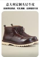 Botas de hombre de alta gama de cuero Botas Chelsea Zapatos altos de piel de vaca de capa superior - details 1