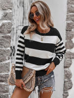 Suéter empalmado a rayas para mujer, Jersey de punto a la moda, novedad de otoño e invierno, 2023 - details 27