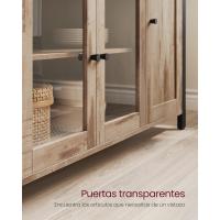 Muebles para Sala de Estar 3 Puertas Estilo Casa Campo Marrón Roble y Negro Tinta - details 5