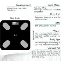 AYEVIN-báscula de grasa corporal con Bluetooth, balanza electrónica inteligente, Led, Digital, para baño, Analizador de composición corporal - details 7