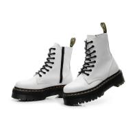 Suelas gruesas con botas de pelo, cremalleras laterales, botines cortos de mujer británica, suelas pastel, botas de trabajo y zapatos de algodón - details 6