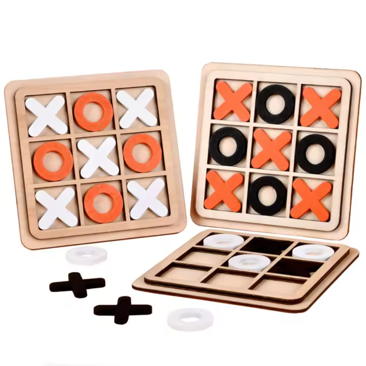 Rompecabezas 3D de madera para niños, ajedrez XO, juguetes educativos, juegos de rompecabezas de entrenamiento de pensamiento lógico, 1 ud. - 1
