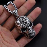 Collar de calavera malvada Retro de Hip Hop, Collar con colgante de calavera de Metal, cadena de calavera gótica, joyería de estilo Punk para hombres y mujeres - details 0