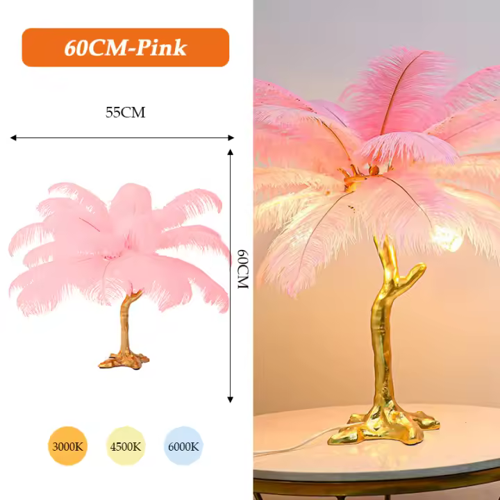 Lámpara de pie con plumas, luminaria moderna para sala de estar, restaurante, oficina, dormitorio, decoración de plumas - 1
