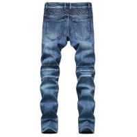 Nuevos pantalones vaqueros de motociclista Vintage de retazos para hombre, pantalones vaqueros de ciclismo elásticos rectos ajustados de Hip Hop, pantalones de calle de moda para hombre - details 9