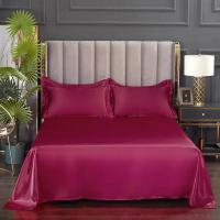 Sábanas superiores de tela fresca de verano, Sábana plana suave satinada para cama doble (sin funda de almohada), 1 ud. - details 11