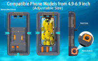 Funda subacuática de buceo profesional para iPhone 14, 13, 15, 16 Pro Max, S25 Ultra, S24 FE, 50 pies/15m - details 5