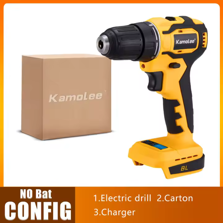 Taladro Eléctrico sin Escobillas Kamolee 18V 3.0Ah 10mm Compatible con Batería Makita 1/2 3/8 Pulgadas Sin Cable - 1
