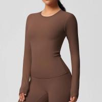 Camisetas de Entrenamiento Sin Costuras para Mujer Ropa Deportiva de Yoga de Manga Larga - details 1