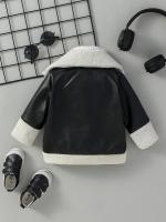 2025 Abrigos de cuero negro para bebés, chaquetas con cuello vuelto a la moda de invierno, prendas de vestir exteriores gruesas y cálidas, ropa para niños de 3 a 3 años - details 1