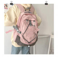 Mochilas de gran capacidad en rosa, bolso de diseñador de lujo para mujeres, mochilas escolares Oxford con cremallera, bolso de - details 9