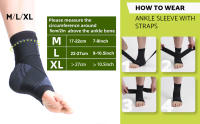 Tobillera ajustable con mangas de compresión, soporte para ARCO, estabilizador de pie, fascitis Plantar, tendinitis de Aquiles, 1 par - details 2