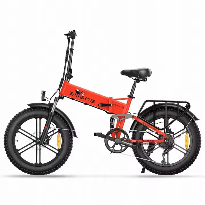 Bicicleta eléctrica Engwe Engine X para adultos, 13ah, 100hp, 20 pulgadas, neumáticos gruesos, roja - 1