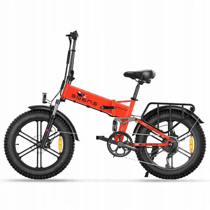 Bicicleta eléctrica Engwe Engine X para adultos, 13ah, 100hp, 20 pulgadas, neumáticos gruesos, roja - 1