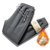 Pantalones cálidos de invierno para hombre, pantalones térmicos de lana gruesa, pantalones deportivos para correr con cordón, pantalones de chándal para hombre - details 3