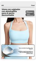 Chaleco deportivo de mujer con cuello halter y almohadillas para el pecho, sujetador de fitness sexy sin espalda, top de yoga portátil, top corto - details 2