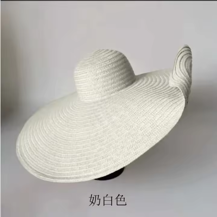 Gorra de Sol Hecha a Mano de Moda para Mujer Visera Ancha de 70cm Ideal para Playa de Verano - 1