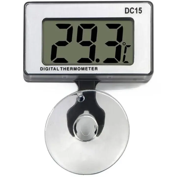 Termómetro digital para acuario sumergible con ventosa Termómetro digital LCD impermeable para acuario para pecera para tropical y marina - 1