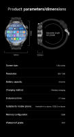 2025 Nuevo reloj inteligente deportivo GPS de pantalla amoled de 1,85 pulgadas frecuencia cardíaca brújula NFC masculina oxígeno en sangre asistencia de voz de llamada Bluetooth Batería de 410 ma ip68 reloj inteligente impermeable Para Android e Ios - details 21