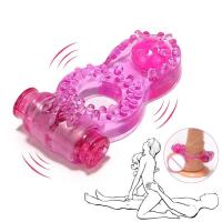 Anillo vibratorio estimulador de clítoris retardante de eyaculación hombre juguetes sexuales para pareja Vagina orgasmo vibrador de placer Dual - details 0