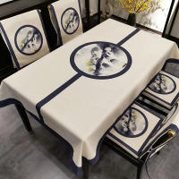 Mantel Simple moderno de flor de ciruelo, cubierta de mesa lavable para fiesta navideña, decoración de cocina y comedor - details 2