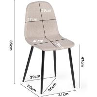 Juego de 4 sillas de comedor con asiento y respaldo suaves, con patas de metal macizo, para sala de estar, dormitorio, cocina o comedor, ante marrón - details 30