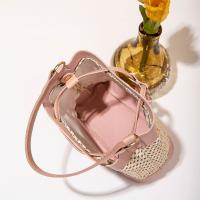 Bolso cruzado de paja con bolsillo, bolso de cubo tejido con cordón, bolso de mensajero de gran capacidad, bolso de hombro de playa para verano - details 3