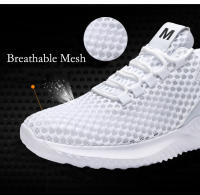 Zapatillas de correr de verano para hombre, zapatillas ligeras y transpirables de malla de aire para hombre, calzado para correr al aire libre, caminar, entrenamiento atlético - details 4