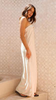 Vestido largo de satén de Color liso para mujer - details 12