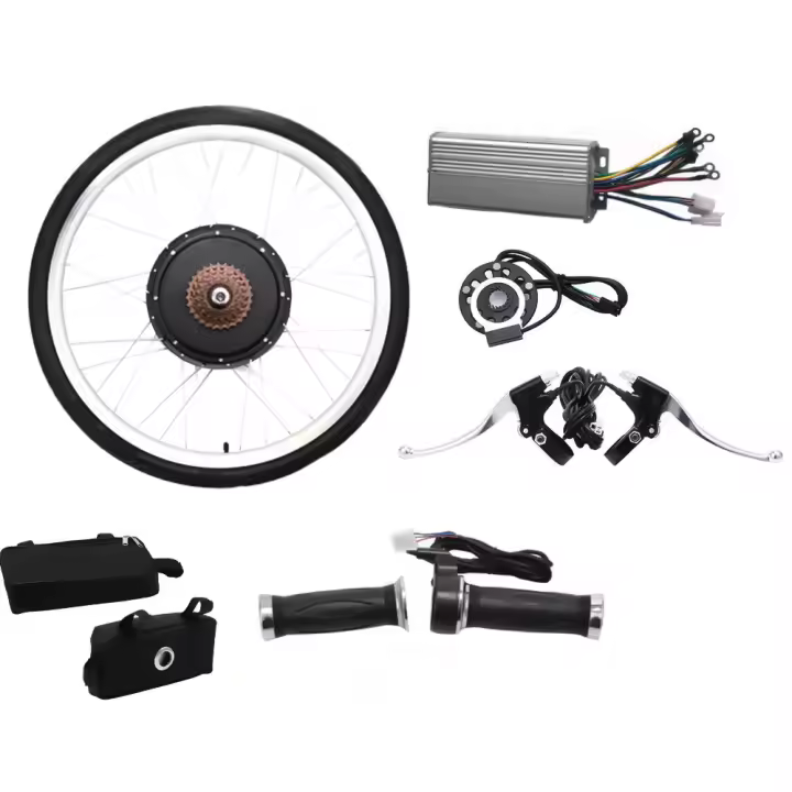 Kit de Conversión de Bicicleta Eléctrica de 26 Pulgadas Motor Hub de Bici E-Bike con LCD - 1