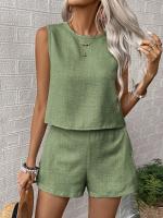 Conjunto de Verano 2025 para Mujer Top Sin Mangas y Shorts Cortos Estilo Casual y Deportivo - details 8