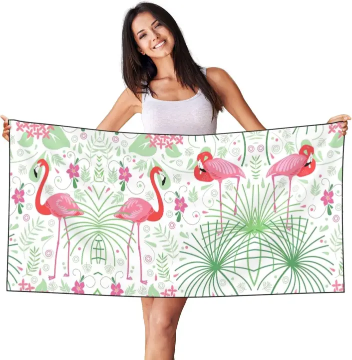 toallas de camping, estampados RAL botánicos flamencos para hombre y mujer, toallas absorbentes para piscinas, baños, natación, - 1