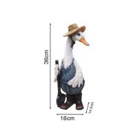 Estatuilla de Pato de Resina Exquisita Adorable Arte Duradero para Jardín Adorno de Granjero - details 10