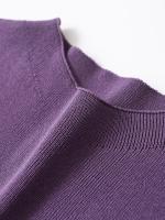 High Street Women Burgund Skater Knit Mini Dresses Round Neck Asymmetric Sleeve With Pleats A-line Dress Spring 2025 Vestidos - details 6