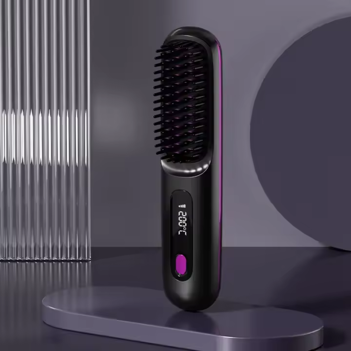 Plancha de Pelo Inalámbrica para Mujer Control de Temperatura de 3 Niveles, Cuidado de Iones Negativos, Antescalduras, Carga USB con Pantalla LED, Diseño Portátil para el Hogar y los Viajes, Regalo Perfecto - 1