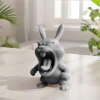 Estatua de Animal con estampado 3D de rugido en ira, figura de perro realista de dibujos animados, conejo, tiburón, elefante, modelo Animal, adorno - details 9