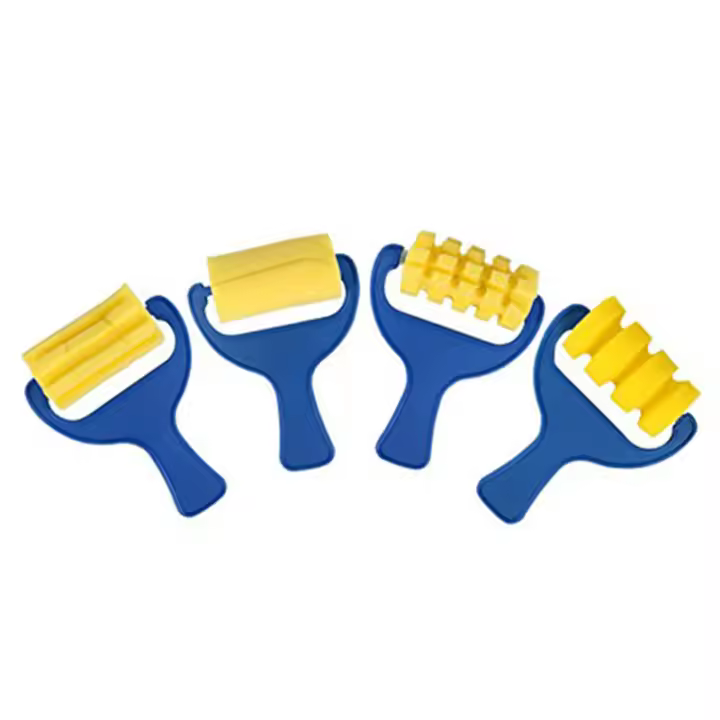Juego de pinceles de esponja para pintar para niños, Set de 4 pinceles de piezas para pintar, herramienta de arte artesanal - 1