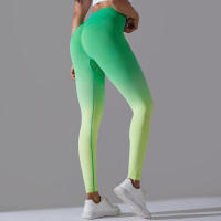 Yoga degradado para mujer, leggings de gimnasio de cintura alta, pantalones deportivos sin costuras, pantalones de entrenamiento para correr - details 9