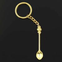 Nuevo llavero de moda para hombre de 30mm, cadena con soporte de Metal DIY, corona de cuchara de cocina Vintage, colgante de Color plateado de 57x9mm, regalo - details 2