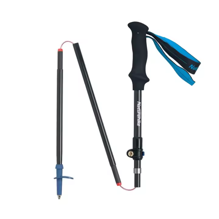 Palos de Senderismo Naturehike Ultraligero de Fibra de Carbono 5 Secciones para Caminata y Correr en Alpenstock Plegable 34cm 175g - 1