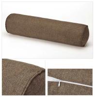 Almohada cilíndrica de lino y algodón, cojín de cabecera de sofá de oficina, extraíble y lavable, Color sólido - details 8