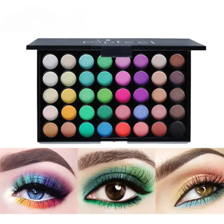 40 sombras de ojos mate nacarado, colores tierra caramelo, maquillaje de escenario y estudio - 1