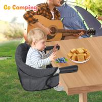 Trona Portátil Plegable con Arnés de Seguridad, Asiento Enganchable Infantil con Bolsa de Transporte para Casa y Viajes (Azul) - details 34