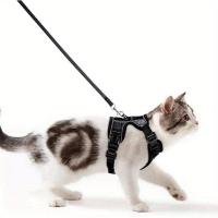 Juego de arnés y correa para gato a prueba de Escape, transpirable, ajustable y reflectante para gatitos - details 1