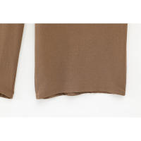 Conjunto de camisa de manga larga con cuello drapeado y pantalones de cintura alta para mujer - details 8