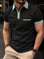 Camiseta informal de manga corta con bolsillo en el pecho para hombre POLO - details 5